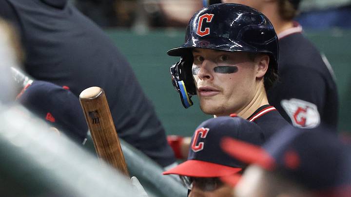 Jun 20, 2026: Cleveland Guardians second baseman Travis Bazzana (37) waits to bat against the Houston Astros in the seventh inning at Daikin Park. 