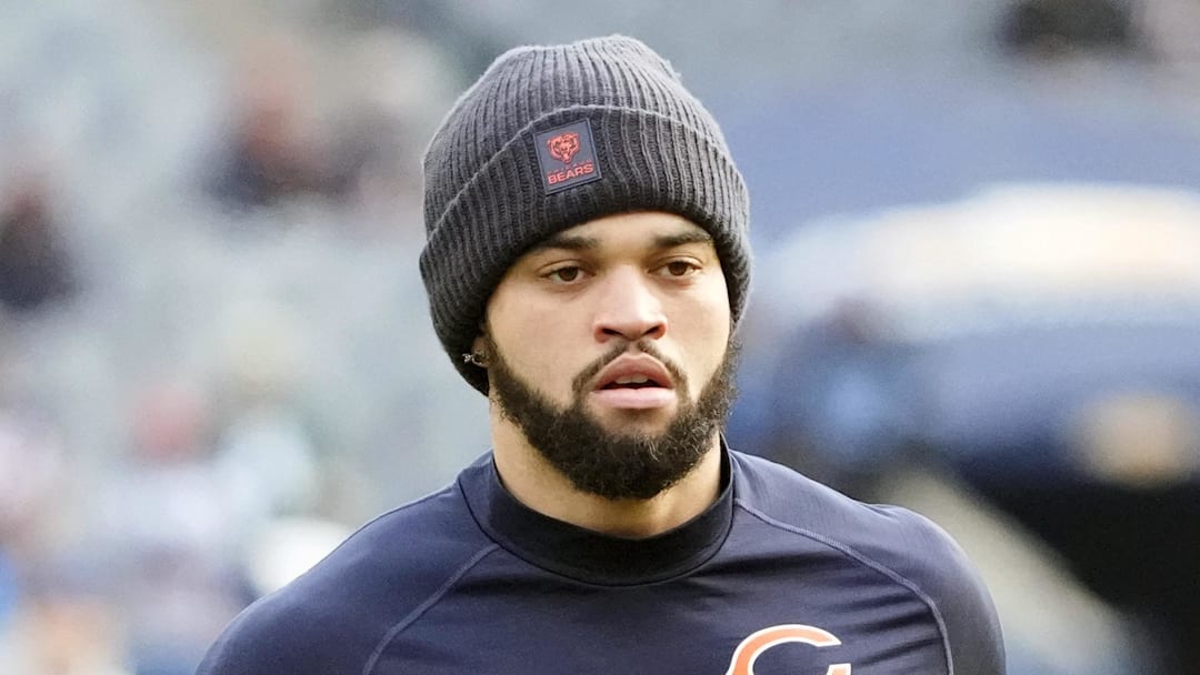 Jan 4, 2026; Chicago, Illinois, USA; Chicago Bears quarterback Caleb Williams (18) warms up before the game between the Chicago Bears and the Detroit Lions at Soldier Field. 