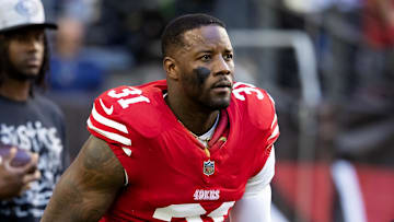 Dec 17, 2023; Glendale, Arizona, USA; San Francisco 49ers safety Tashaun Gipson (31) against the Arizona Cardinals at State Farm Stadium. Mandatory Credit: Mark J. Rebilas-USA TODAY Sports