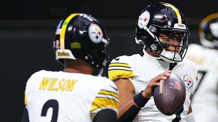 Russell Wilson, Justin Fields, Pittsburgh Steelers v Atlanta Falcons