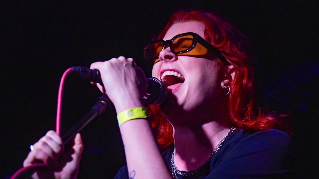 Karla Chubb, vocalist and guitarist of SPRINTS, performs on... Karla Chubb, vocalist and guitarist of SPRINTS, performs on...