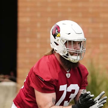 Arizona Cardinals offensive lineman Jonah Williams (73) during organized team activities in Tempe on May 20, 2024.