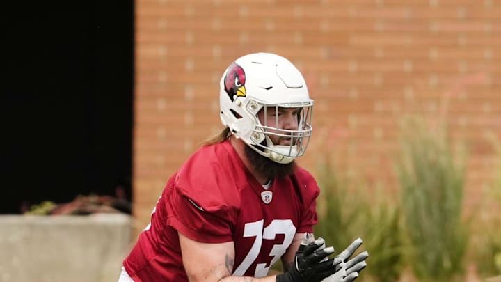 Arizona Cardinals offensive lineman Jonah Williams (73) during organized team activities in Tempe on May 20, 2024.