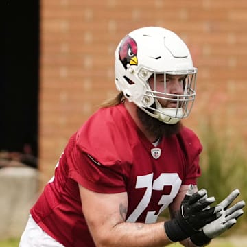 Arizona Cardinals offensive lineman Jonah Williams (73) during organized team activities in Tempe on May 20, 2024.