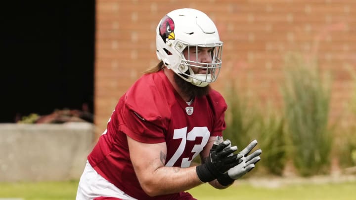 Arizona Cardinals offensive lineman Jonah Williams (73) during organized team activities in Tempe on May 20, 2024.