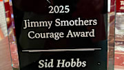 Sid Hobbs of Fruitdale High School was the recipient of the 2025 Jimmy Smothers Courage Award from the Alabama Sports Writers Association. 
