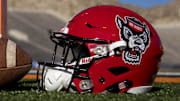 Dec 29, 2017; El Paso, TX, United States; General view of the helmets of the Arizona State Sun Devils and the North Carolina State Wolfpack before the 2017 Sun Bowl at Sun Bowl Stadium. Mandatory Credit: Ivan Pierre Aguirre-Imagn Images