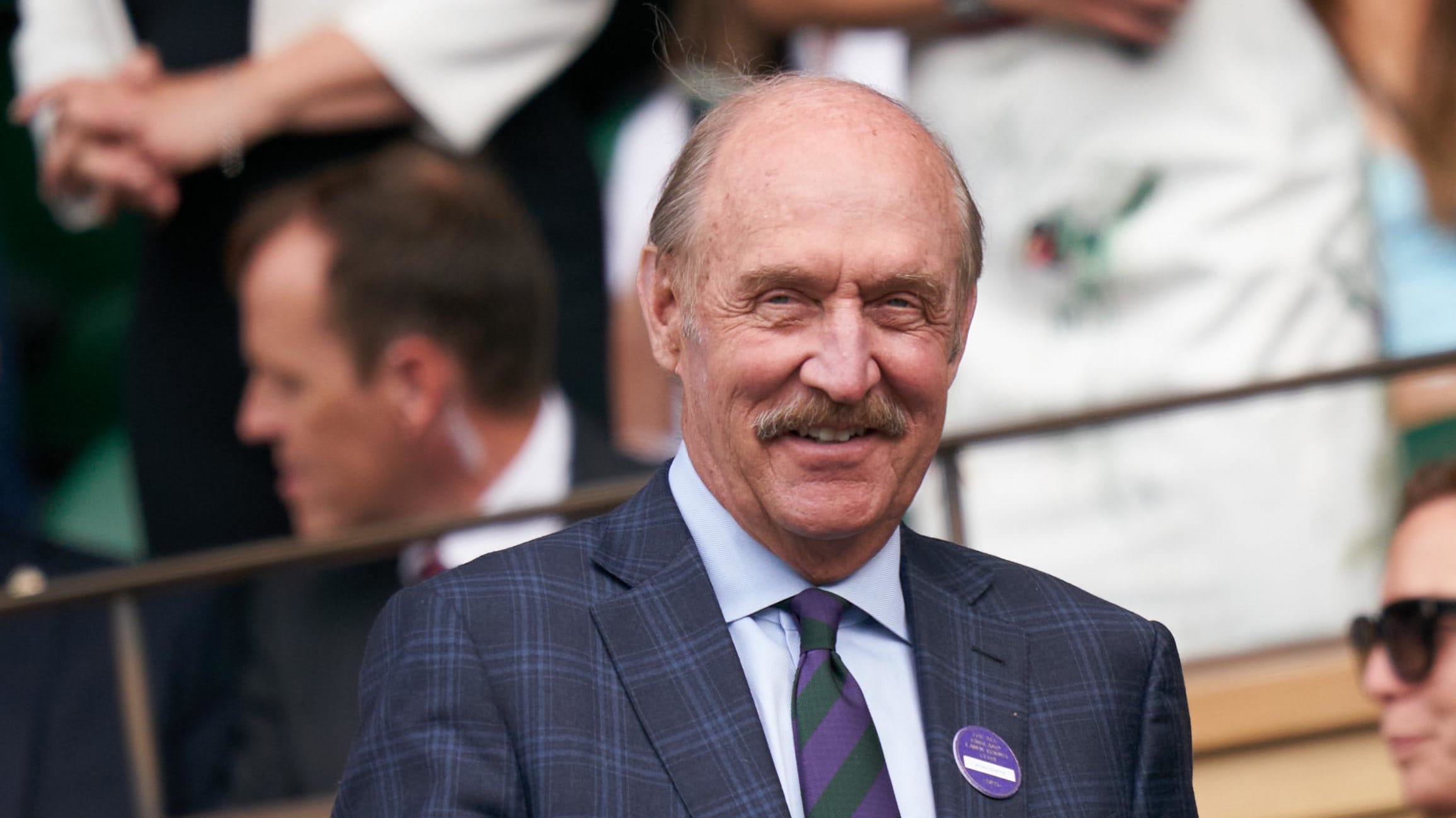 Stan Smith stands in the Royal box at Wimbledon.