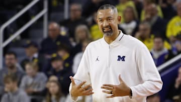 Dec 29, 2023; Ann Arbor, Michigan, USA;  Michigan Wolverines head coach Juwan Howard coaches in the