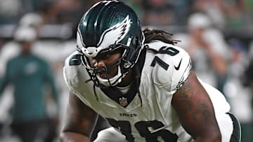 Philadelphia Eagles guard Kenyon Green (76) against the Cincinnati Bengals at Lincoln Financial Field.
