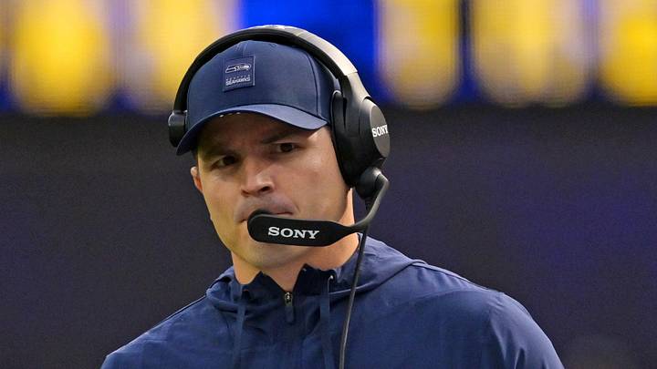 Seattle Seahawks head coach Mike Macdonald on the sidelines