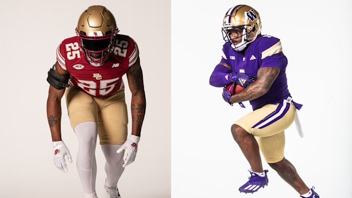 Boston College and Washington debuted new football uniforms this week. Boston College and Washington debuted new football uniforms this week.