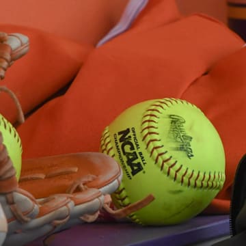 Gloves, softballs, spikes, before the softball game with Charlotte at McWhorter Stadium in Clemson, S.C. Tuesday, February 18, 2025.