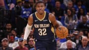 Oct 17, 2023; Orlando, Florida, USA; New Orleans Pelicans forward E.J. Liddell (32) dribbles against the Orlando Magic during the second half at Amway Center