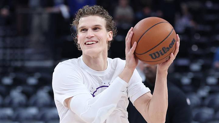 Dec 15, 2025; Salt Lake City, Utah, USA; Utah Jazz forward Lauri Markkanen (23) warms up before the game against the Dallas Mavericks at Delta Center. Mandatory Credit: Rob Gray-Imagn Images
