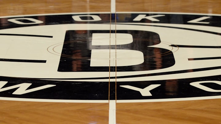Dec 3, 2013; Brooklyn, NY, USA; A view of the Brooklyn Nets logo at center court before the game against the Denver Nuggets at Barclays Center. Mandatory Credit: Joe Camporeale-Imagn Images Dec 3, 2013; Brooklyn, NY, USA; A view of the Brooklyn Nets logo at center court before the game against the Denver Nuggets at Barclays Center. Mandatory Credit: Joe Camporeale-Imagn Images