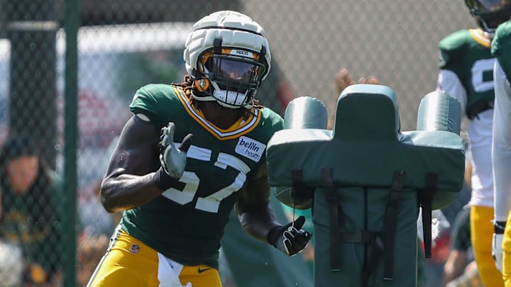 Green Bay Packers defensive lineman Brenton Cox during training camp. Green Bay Packers defensive lineman Brenton Cox during training camp.