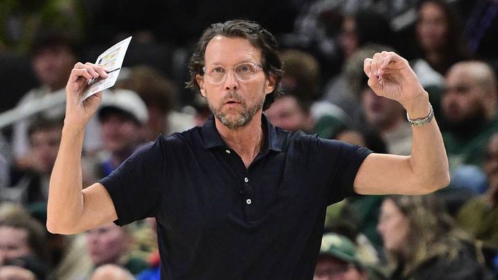 Atlanta Hawks head coach Quin Snyder reacts against the Milwaukee Bucks at Fiserv Forum on March 4, 2026.