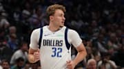 Oct 11, 2025; Dallas, Texas, USA; Dallas Mavericks forward Cooper Flagg (32) runs up court against the Charlotte Hornets in the first half of a game at American Airlines Center. Mandatory Credit: Raymond Carlin III-Imagn Images