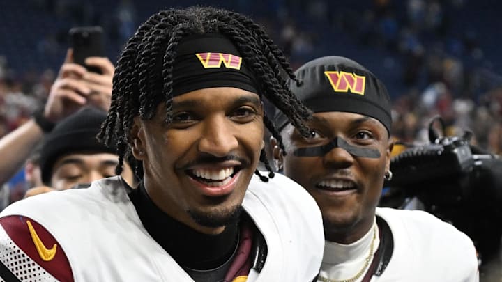 Washington Commanders quarterback Jayden Daniels and wide receiver Terry McLaurin