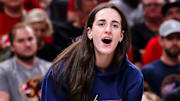 Indiana Fever guard Caitlin Clark (22) cheers on the team Thursday, June 26, 2025, during a game between the Indiana Fever and the Los Angeles Sparks at Gainbridge Fieldhouse in Indianapolis.