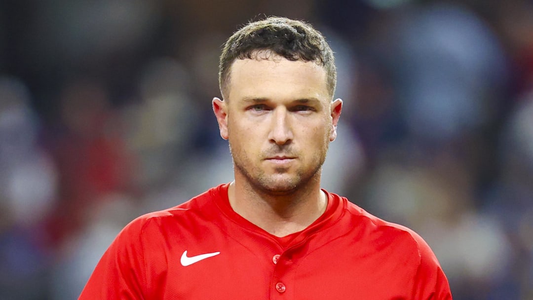 Boston Red Sox third baseman Alex Bregman (2) reacts during the game against the Texas Rangers at Globe Life Field. Boston Red Sox third baseman Alex Bregman (2) reacts during the game against the Texas Rangers at Globe Life Field.