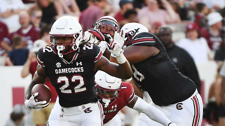 The University of South Carolina Spring football game took place at William-Brice Stadium on April 24, 2024. USC's Jawarn Howell (22) breaks down the field on a play.