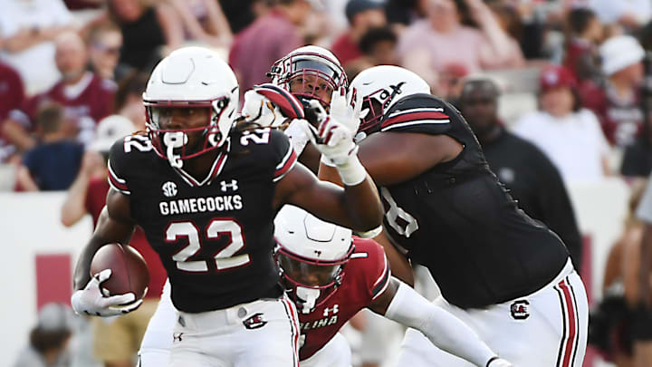 The University of South Carolina Spring football game took place at William-Brice Stadium on April 24, 2024. USC's Jawarn Howell (22) breaks down the field on a play. USC's Jawarn Howell (22) with the ball. The University of South Carolina Spring football game took place at William-Brice Stadium on April 24, 2024. USC's Jawarn Howell (22) breaks down the field on a play. USC's Jawarn Howell (22) with the ball.