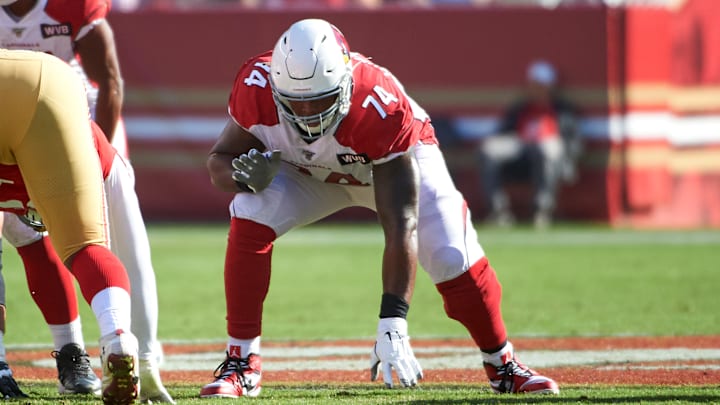 Arizona Cardinals offensive tackle D.J. Humphries (74)