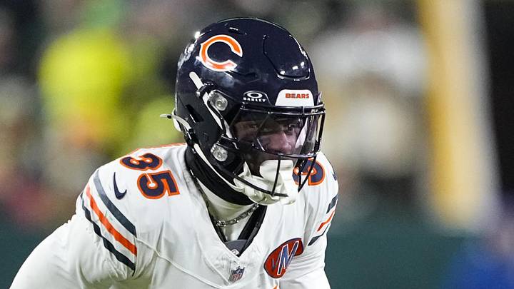 Dec 7, 2025; Green Bay, Wisconsin, USA;  Chicago Bears safety C.J. Gardner-Johnson (35) during the game against the Green Bay Packers at Lambeau Field. Mandatory Credit: Jeff Hanisch-Imagn Images