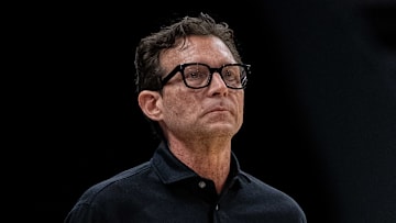 Atlanta Hawks head coach Quin Snyder looks on against the Charlotte Hornets.