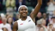 Jul 5, 2024; London, United Kingdom; Coco Gauff (USA) waves to the crowd after her match against Sonay Kartal (GBR)(not pictured) in ladies' singles on day five of The Championships Wimbledon 2024 at All England Lawn Tennis and Croquet Club.