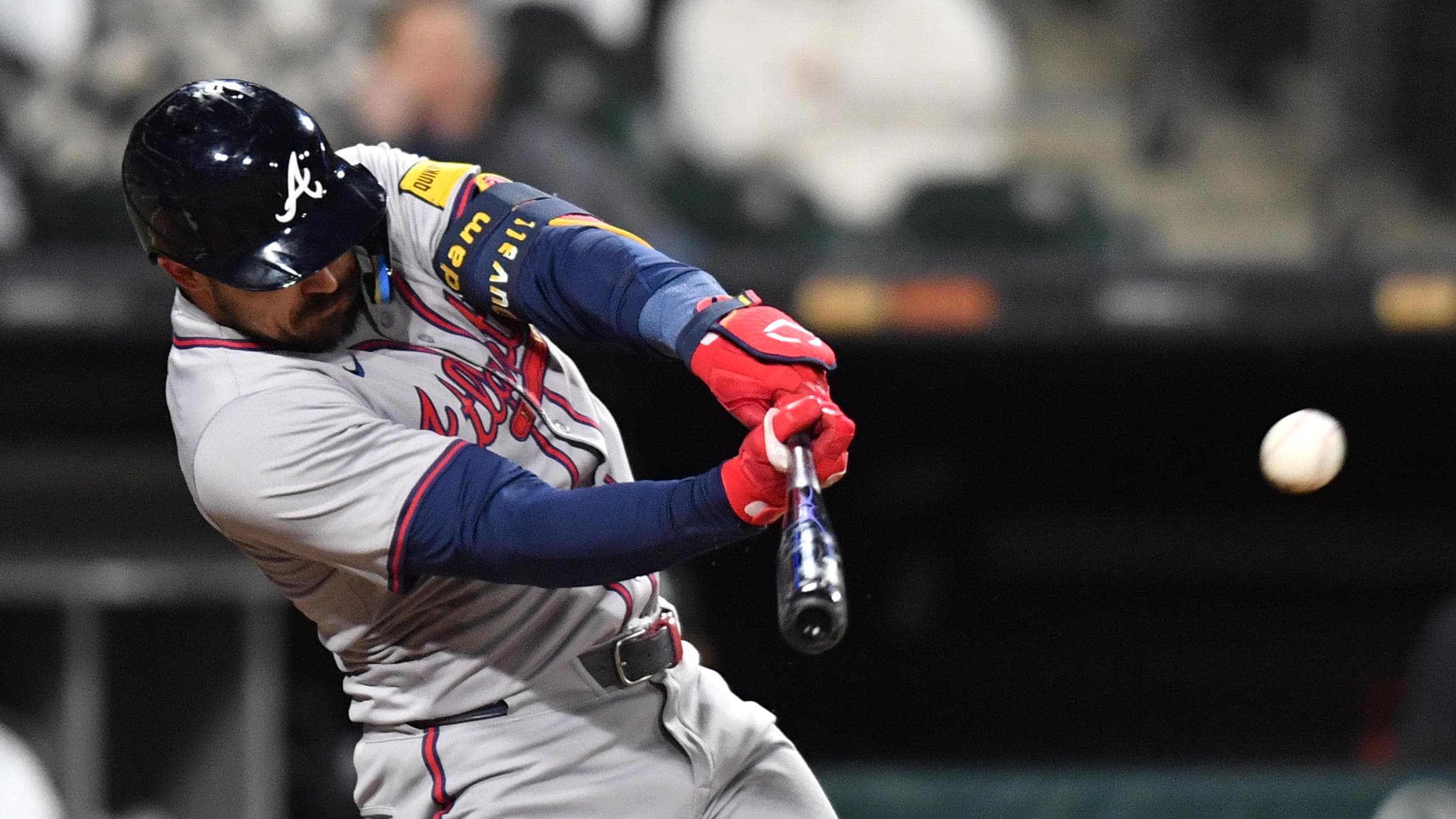 Atlanta Braves left fielder Adam Duvall gets the start as New York's starting a lefty in tonight's game. 