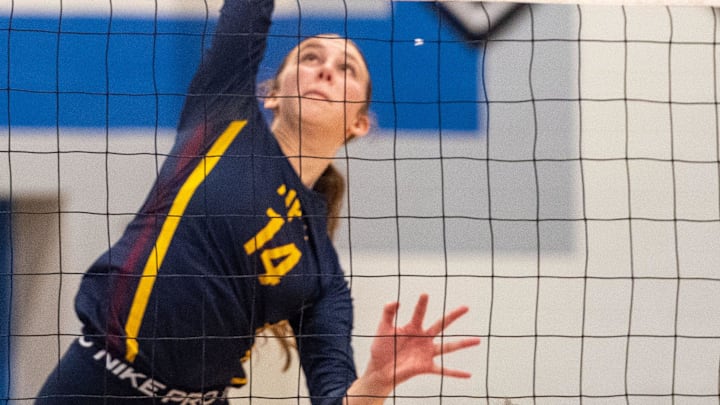 Pope John Paul's Norah Busch, seen here playing in a match in 2023, was recently named Miss Volleyball Pennsylvania by the Pennsylvania Volleyball Coaches Association. Busch, who helped the Panthers win four consecutive state titles, will play at N.C. State next season