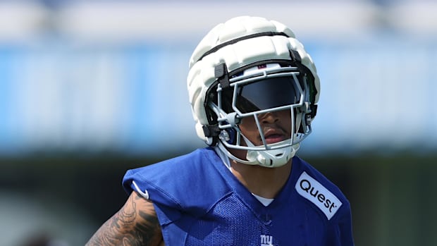 New York Giants wide receiver Jalin Hyatt (13) has a chance to step up this weekend with Malik Nabers on IR. 