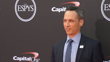 Jul 18, 2018; Los Angeles, CA, USA; ESPN president Jimmy Pitaro arrives for the 2018 ESPYS at Microsoft Theatre.