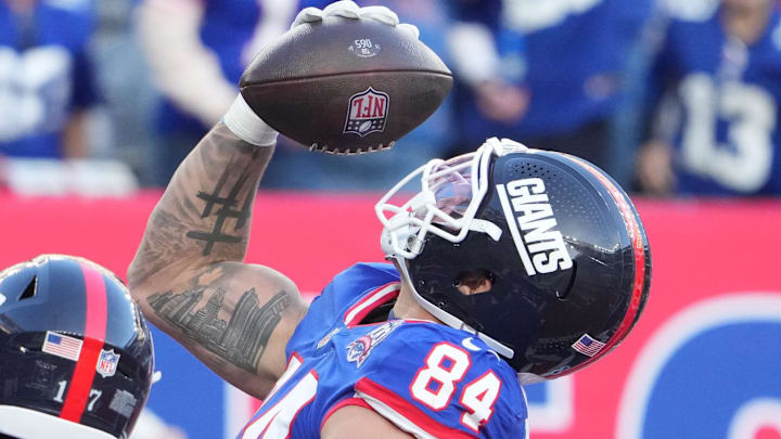 Former Penn State football and current New York Giants tight end Theo Johnson