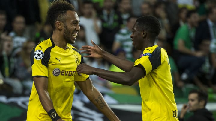 Dembélé y Aubameyang festejando en el Borussia Dortmund Dembélé y Aubameyang festejando en el Borussia Dortmund
