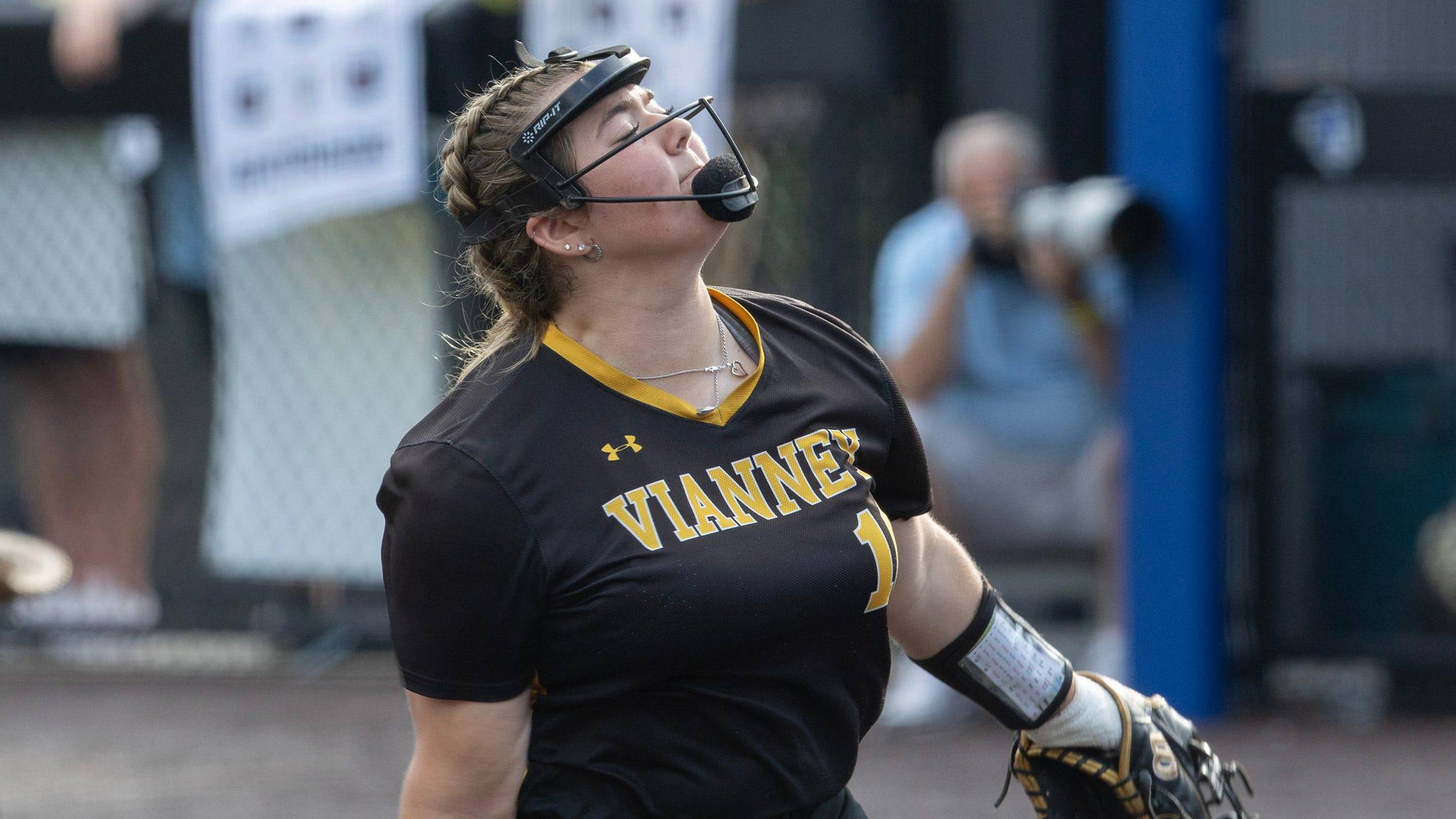 SJV’s pitcher Madison McDougall does her thing. St. John Vianney defeats Mount St. Dominic 10-0 in Non-Public A Softball Championship game and completes a Perfect Season at Ivy Park, Newark NJ on June 10,2026.
