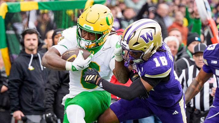 A power runner with grace and speed, Noah Whittington has been a big-play marvel in his four years with the Ducks.