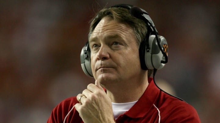 Arkansas Razorbacks coach Houston Nutt during the first quarter against the Florida Gators in the SEC Championship game at the Georgia Dome in Atlanta, Georgia.