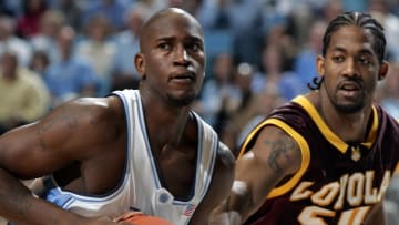 Dec 12, 2004; Chapel Hill, NC, USA; UNC's Jawad Williams looks to feed the ball inside. Williams was the leading scorer for the Tar Heels with 17 points. UNC defeated Loyola 109-60.

Mandatory Credit: Photo By Bob Donnan-USA TODAY Sports (c) Copyright 2004 Bob Donnan