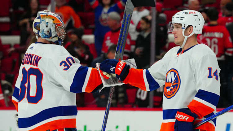 Dec 23, 2023; Raleigh, North Carolina, USA; New York Islanders center Bo Horvat (14) and New York