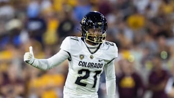 Oct 7, 2023; Tempe, Arizona, USA; Colorado Buffaloes safety Shilo Sanders (21) against the Arizona