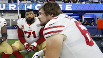San Francisco 49ers offensive tackles Trent Williams (L) and Colton McKivitz (R)