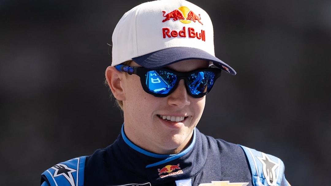 Connor Zilisch, seen here during driver introductions for the 2026 Daytona 500, took the pole position for Saturday's NASCAR O'Reilly Auto Parts Series race at COTA.
