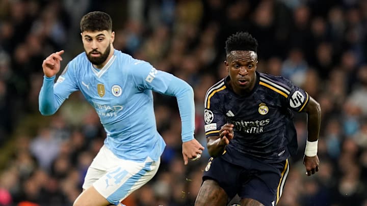Manchester City host Real Madrid in the first leg of their Champions League knockout phase playoffs tie. Manchester City host Real Madrid in the first leg of their Champions League knockout phase playoffs tie.