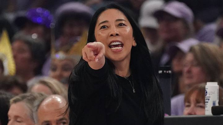 Oct 19, 2026; San Francisco, California, USA;  Golden State Valkyries head coach Natalie Nakase directs her team against the Atlanta Dream in the first quarter of game two of the 2026 WNBA Finals at Chase Center.  Mandatory Credit: David Gonzales-Imagn Images