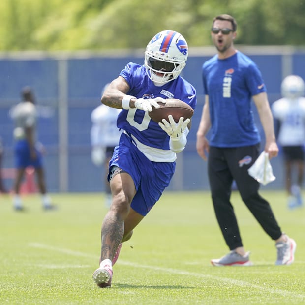 Buffalo Bills wide receiver Keon Coleman during a practice