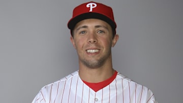 Feb 27, 2015; Clearwater, FL, USA; Philadelphia Phillies center fielder Kelly Dugan (72) poses during photo day at Bright House field Mandatory Credit: Reinhold Matay-Imagn Images